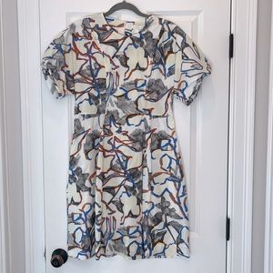 Stretch cotton floral dress
